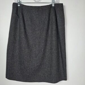 VTG J.G. HOOK Womens Charcoal Gray Wool‎  Pencil Skirt Size 14W